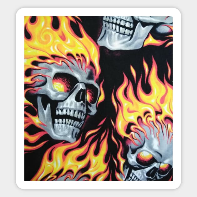 Flaming Skull Sticker by CrazyCraftLady